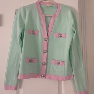 L'AGENCE Pastel Green and Pink Knitwear